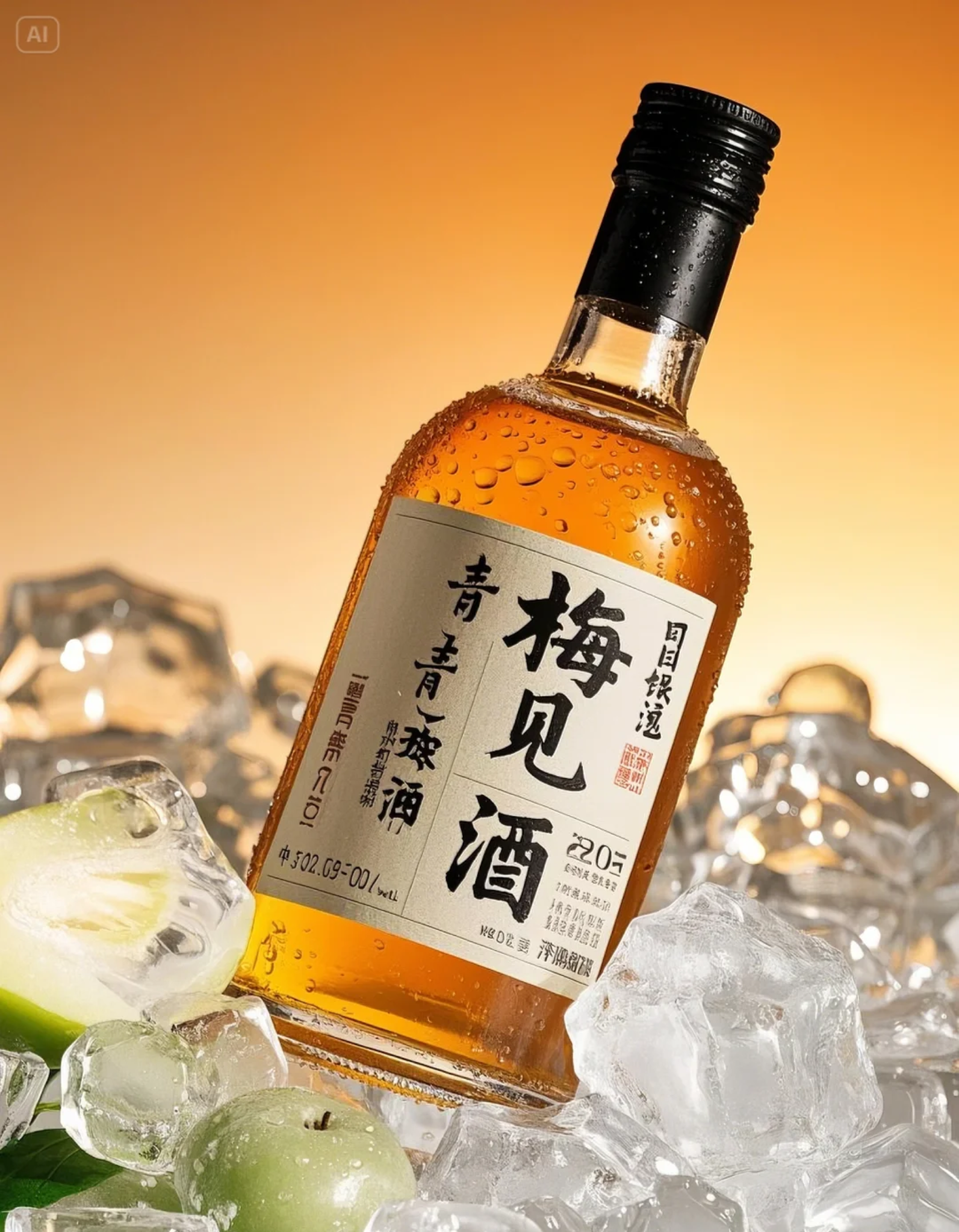 冰飲場景中的梅酒